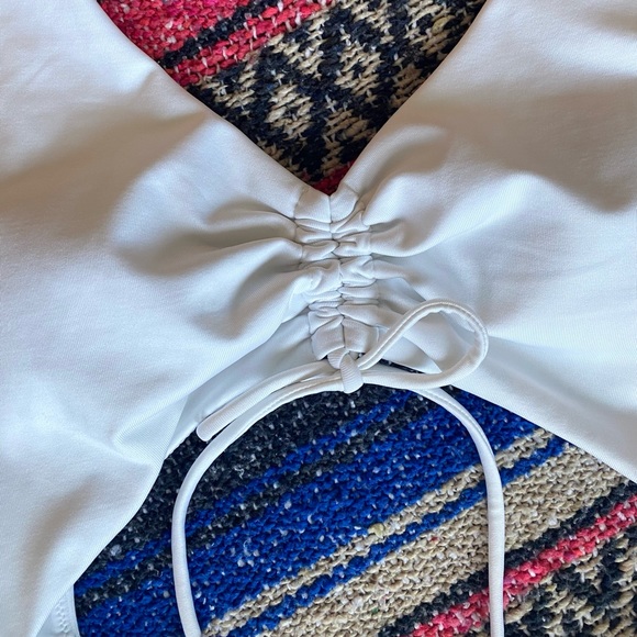 NWOT Victoria’s Secret PINK Size M Ruched Front White Monokini One Piece - Picture 5 of 7